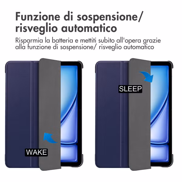 imoshion Coque tablette Trifold Apple iPad Air 13 pouces (2026) M4 / (2025) M3 / (2024) M2 - Bleu foncé