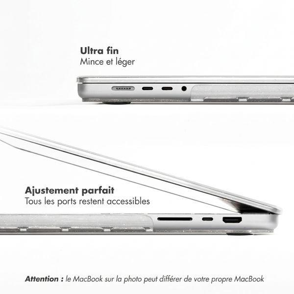 Selencia Coque Paillettes pour Apple MacBook Neo 13 pouces (2026) A18 - Transparent