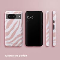 Selencia Coque arrière Vivid Tough Google Pixel 8 - Colorful Zebra Old Pink