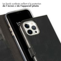 Selencia Étui portefeuille en cuir véritable Apple iPhone 12 Pro Max - Noir