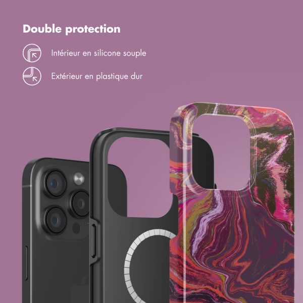 Selencia Coque arrière Vivid Tough avec MagSafe iPhone 15 Pro - Marble Purple