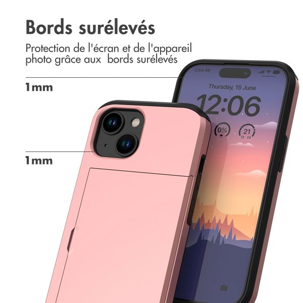 imoshion Coque arrière avec porte-cartes Apple iPhone 15 - Rose Doré