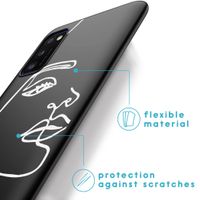 imoshion Coque Design Samsung Galaxy A41 - Visage abstrait - Blanc