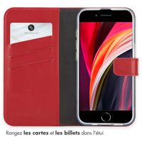 Selencia Étui portefeuille en cuir véritable iPhone 16e - Rouge