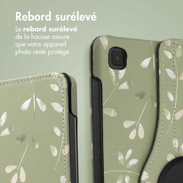 imoshion Coque tablette Design rotatif à 360° Samsung Galaxy Tab S6 Lite (2020/2022/2024) - Green Flowers