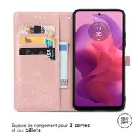 imoshion Etui de téléphone portefeuille Mandala Motorola Moto G04 / G24 - Rose Dorée