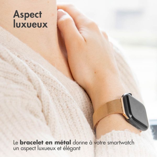 imoshion Bracelet pliant Milanese Apple Watch Series 1 t/m 9 / SE (38/40/41 mm) | Series 10 / 11 (42 mm) - Rose Doré