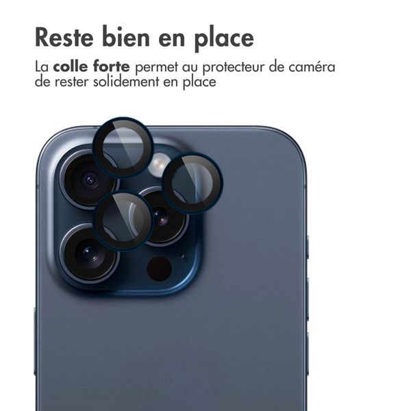 imoshion Lot de 2 protections d'objectif de caméra Apple iPhone 15 Pro / 15 Pro Max - Blue Titanium
