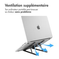 Accezz Support pour ordinateur portable - Support pour laptop - Réglable et pliable - Gris