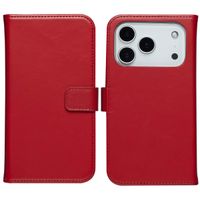 Selencia Étui portefeuille en cuir véritable Apple iPhone 17 Pro Max - Rouge