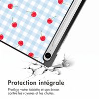 imoshion Coque tablette Design Trifold Samsung Galaxy Tab S9 11.0 pouces / S10 Lite / S10 FE / S9 FE 10.9 pouces - Cherry Check