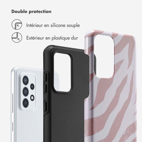 Selencia Coque arrière Vivid Samsung Galaxy A52(s) (5G/4G) - Colorful Zebra Old Pink