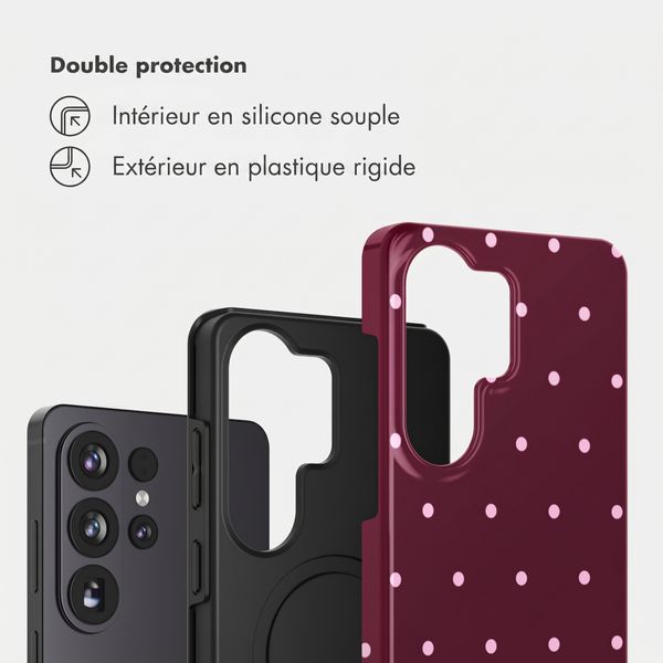 Selencia Coque arrière Vivid Samsung Galaxy S26 Ultra - Happy Dots Burgundy