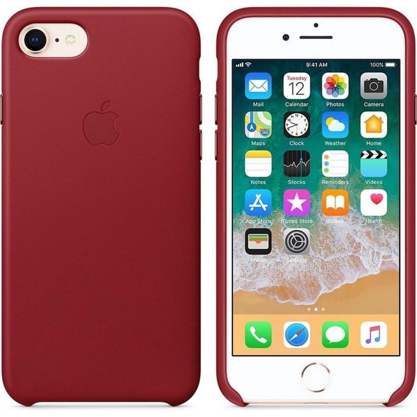 Apple Coque Leather Apple iPhone SE (2022 / 2020) / 8 / 7 - Red