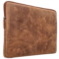 Accezz Pochette ordinateur Leather avec fermeture éclair 15-16 pouces - Cognac