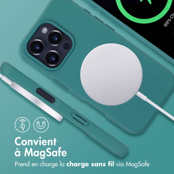 imoshion Coque arrière Color avec cordon amovible et MagSafe Apple iPhone 16 Pro Max - Vert foncé