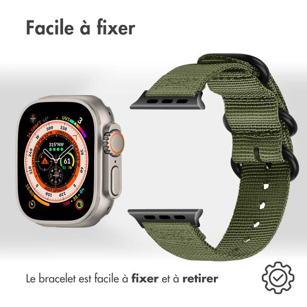 imoshion Bracelet en nylon Apple Watch Series 1-10 / SE / Ultra (2) - 42/44/45/46/49 mm - Vert