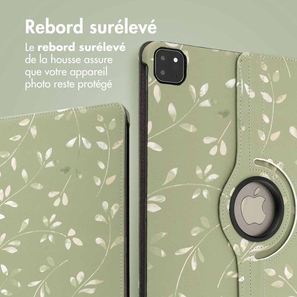 imoshion Coque tablette Design rotatif à 360° Apple iPad Air 13 pouces (2025) M3 / (2024) M2 - Green Flowers