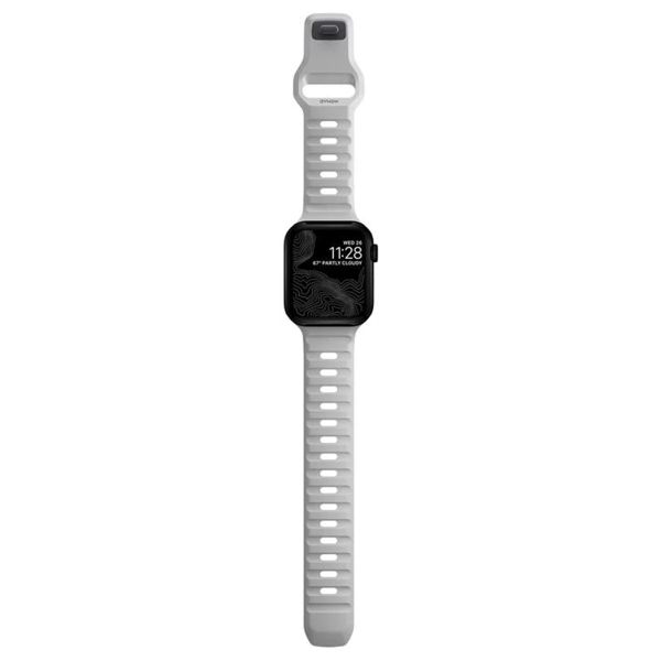 Nomad Bracelet Sport FKM Apple Watch Series 1 t/m 9 / SE (38/40/41 mm) | Series 10 / 11 (42 mm) - Lunar Gray