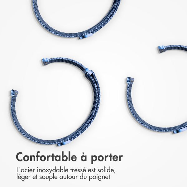 imoshion Bracelet magnétique milanais Apple Watch Series 1 - 9 / SE (38/40/41 mm) | Series 10 / 11 (42 mm) - Taille S - Bleu