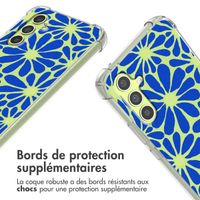 imoshion Coque Design avec cordon Samsung Galaxy A34 (5G) - Cobalt Blue Flowers Connect