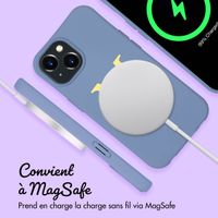 Coque de couleur personnalisée MagSafe avec cordon amovible  et lettre iPhone 15 - Ash Blue