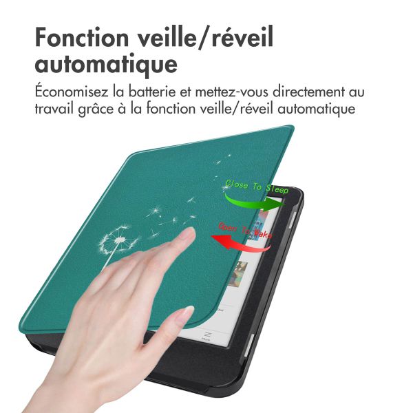 imoshion Design Slim Hard Case Sleepcover Kobo Clara Colour / BW - Green Dandelion