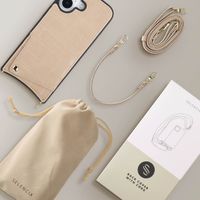 Selencia Coque de télephone Nova Croco avec cordon et porte-cartes Apple iPhone 17 - Beige