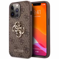 Guess Coque 4G Metal Logo Backcover Apple iPhone 13 Pro - Marron