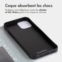 imoshion Étui de télephone portefeuille Design Apple iPhone 14 - Smoke Green Flowers