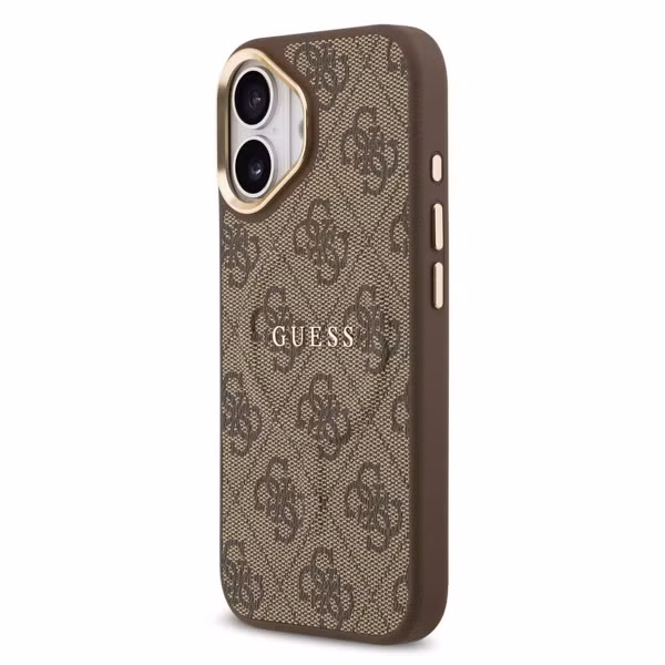 Guess Coque MagSafe Classic avec logo 4G Apple iPhone 17 - Marron