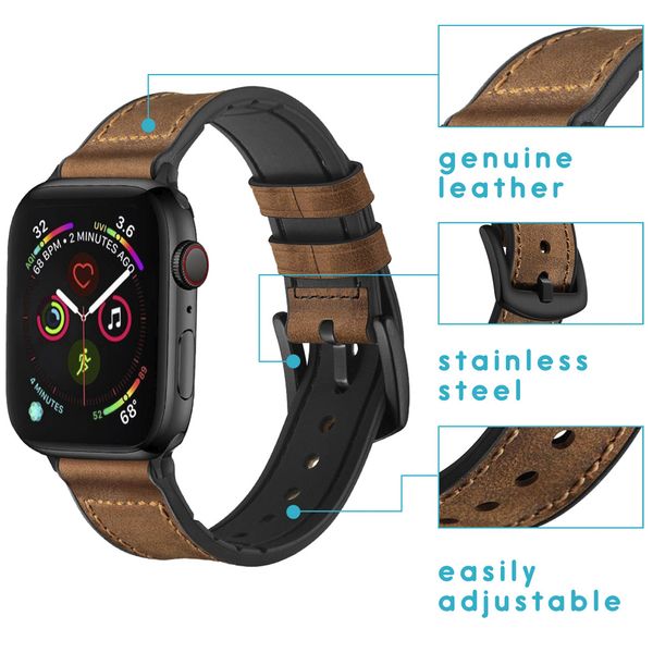 imoshion Bracelet en cuir véritable Apple Watch 1-6 / SE -42/44/45 mm