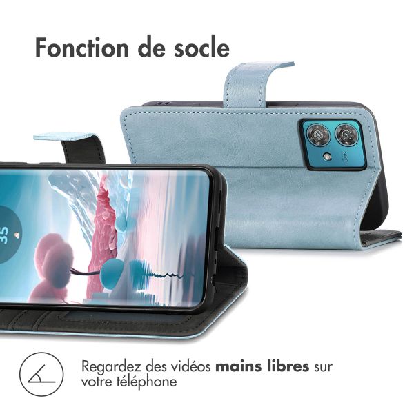 imoshion Étui de téléphone portefeuille Luxe Motorola Edge 40 Neo - Bleu clair