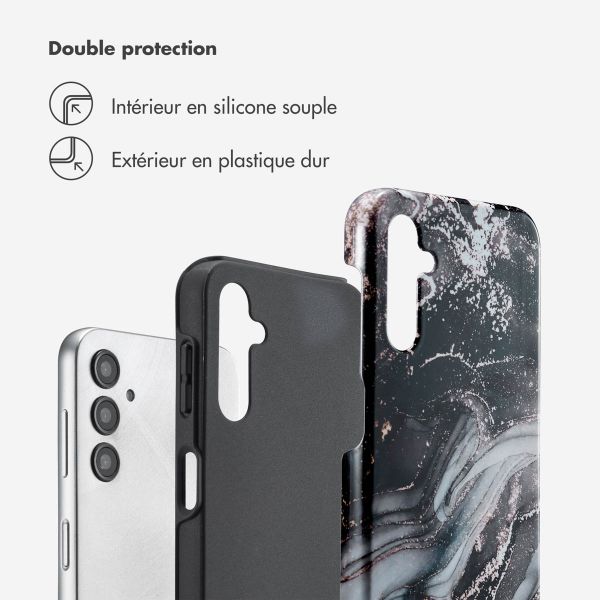 Selencia Coque arrière Vivid Tough Samsung Galaxy A14 (5G/4G) - Chic Marble Black