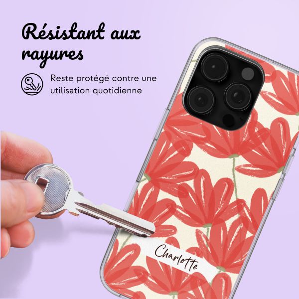 Coque personnalisée avec des fleurs  iPhone 16 Pro - Transparent