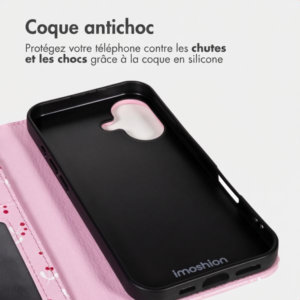 imoshion Étui de télephone portefeuille Design Apple iPhone 16 - Blush Berries