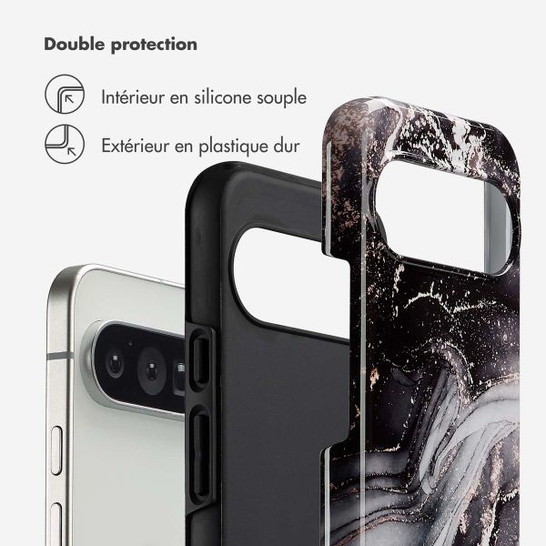 Selencia Coque arrière Vivid Google Pixel 10 / 10 Pro - Chic Marble Black