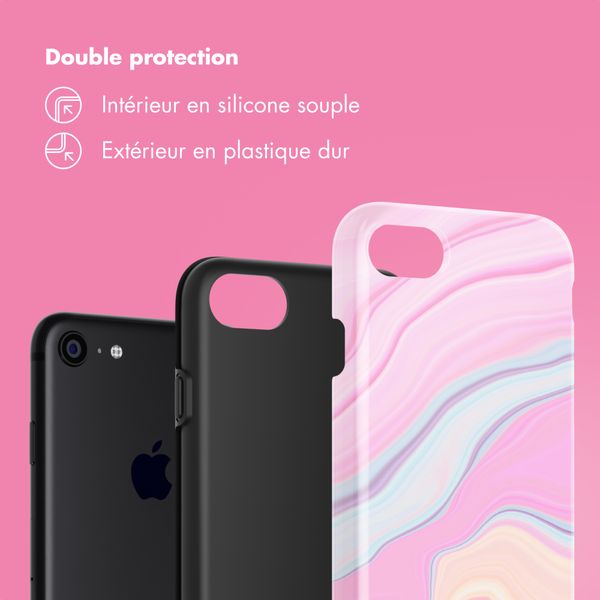 Selencia Coque arrière Vivid Apple iPhone SE (2022 / 2020) / 8 / 7 - Pastel Lipstick Marble