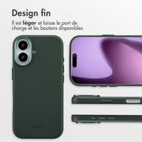 Accezz Coque arrière en cuir avec MagSafe Apple iPhone 17 - Cedar Green