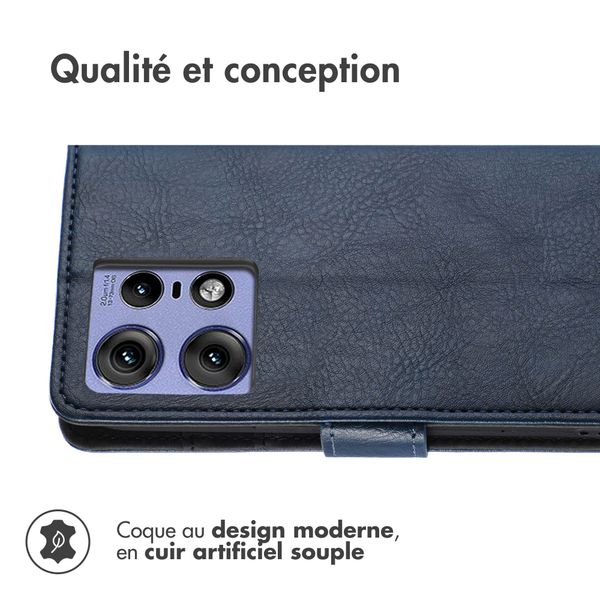 imoshion Étui de téléphone portefeuille Motorola Edge 50 Pro - Bleu foncé