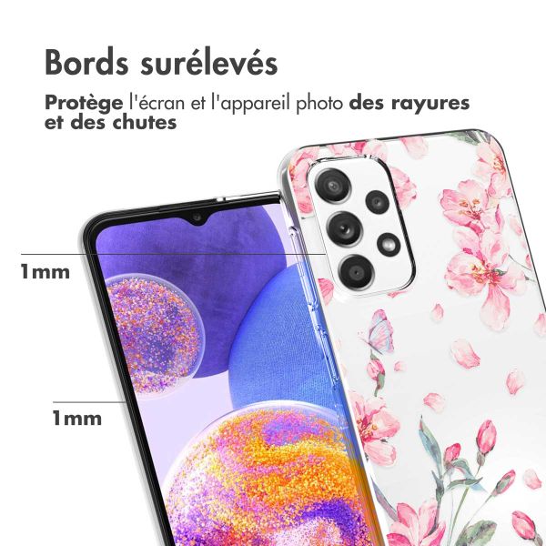 imoshion Coque Design Galaxy A23 (5G) - Fleur - Rose