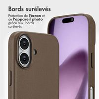 Accezz Étui de télephone portefeuille en cuir 2-en-1 avec MagSafe Apple iPhone 17 - Marron café