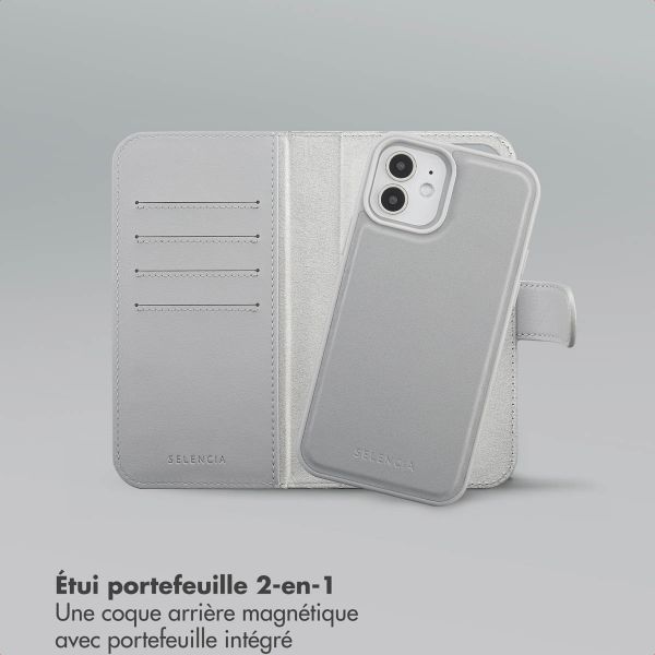 Selencia Étui portefeuille amovible Olyn avec MagSafe Apple iPhone 12 (Pro) - Gris