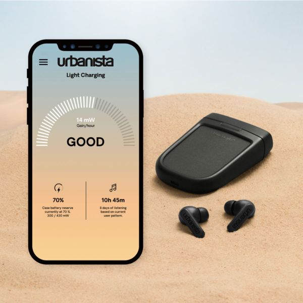 Urbanista Phoenix Solar -﻿ Écouteurs sans fil - Écouteurs sans fil Bluetooth - Avec fonction de réduction du bruit ANC - Midnight Black