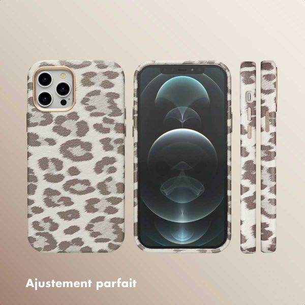 Selencia Coque Sabi imprimé panthère avec MagSafe Apple iPhone 12 (Pro) - Soft Ivory