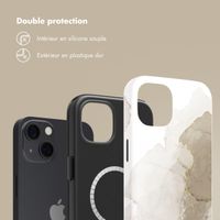 Selencia Coque arrière Vivid Tough avec MagSafe iPhone 13 - Marble Light Brown