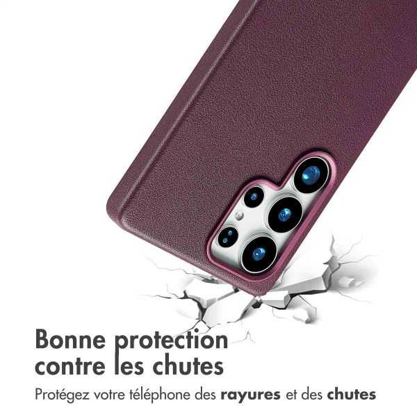 Accezz Coque arrière en cuir avec Magsafe Samsung Galaxy S25 Ultra - Heath Purple