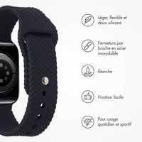 imoshion Bracelet en silicone tressé Apple Watch Series 1 à 9 / SE (38/40/41 mm) | Series 10 (42 mm) - Noir