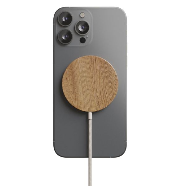 Woodcessories Chargeur sans fil MagPad - Compatible avec MagSafe et Qi2 - Bois de chêne