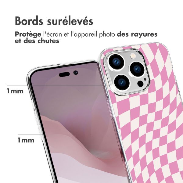 imoshion Coque Design iPhone 14 Pro - Retro Pink Check